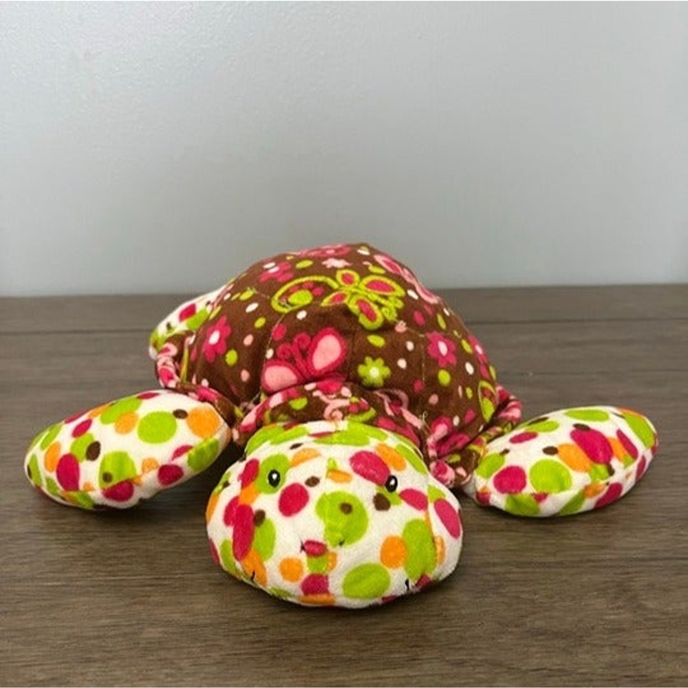 Mary Meyer Turtle Plush Brown Pink Green Butterfly Polka Dot Stuffed Animal